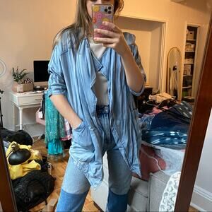 Do +Be Chambray Blue Waterfall Jacket Sz Small
